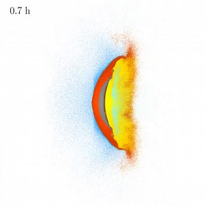 Planet collision simulations give clues to atmospheric loss from Moon's origin