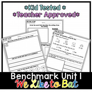 Benchmark Advance First Grade Decodable Reader | We Like to Bat | Unit 1 |