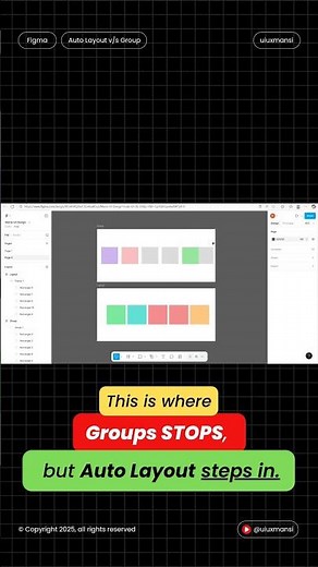 Figma Auto Layout vs Groups Difference Explained | Figma Guide for Beginners #shorts #design #ui