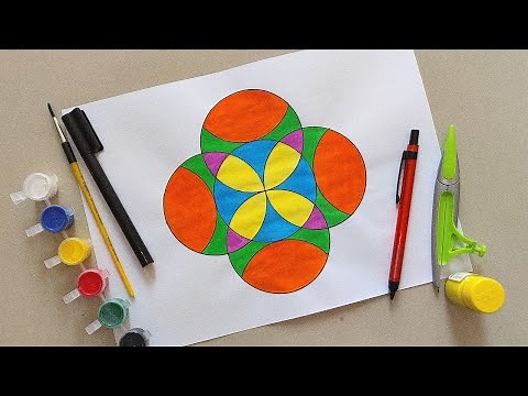 How To Draw A Geometric Circle Design | Easy Step By Step Drawing Tutorial | Geometrical Design