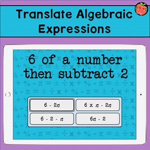 Translate Algebraic Expressions Boom Cards | Middle School Math