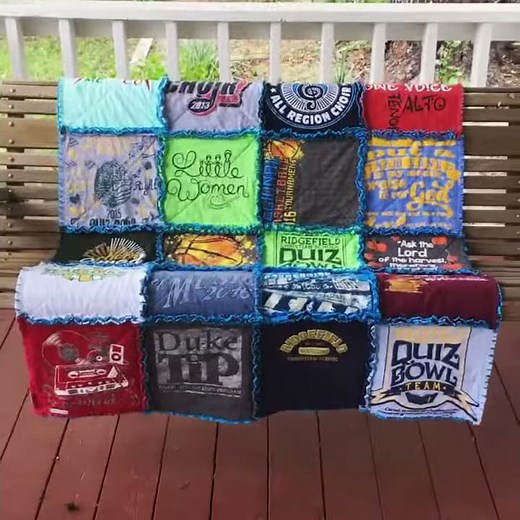 How to Sew a Rag Style Tshirt Quilt, Part 5