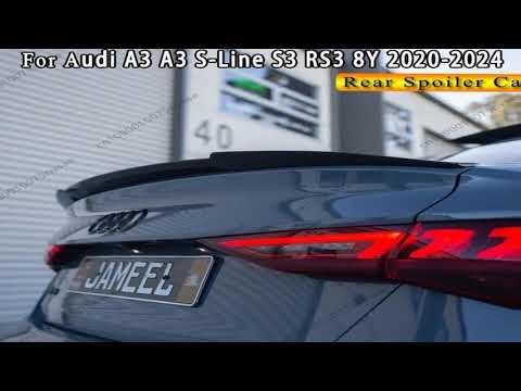 A must-have product! RS3 Style Rear Spoiler Cap for For Audi A3 A3 S-Line S3 8Y 2020-2024 Saloon C