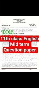 11th class(first puc) mid term question paper 2025 fixed paper #english #exam #englishgrammar