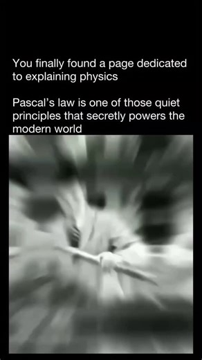 Imaginifyy || Scientific Experiments on Instagram: "Pascal’s law is one of those quiet principles that secretly powers the modern world. When you apply pressure to a fluid inside a closed system, that pressure spreads equally in every direction — no loss, no shortcuts, just perfect transmission. 💧⚙️ Hydraulic systems take advantage of this by using a small piston to create a big effect. Push lightly on a small area, and that pressure multiplies into a massive force on a larger piston. It’s the 