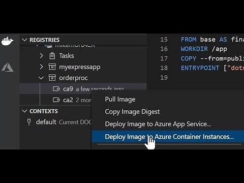 VS Code Docker Extension – Build and Deploy to Azure