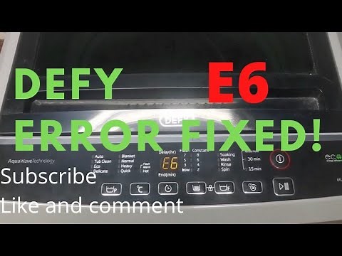 E6 ERROR DEFY WASHING MACHINE FIXED