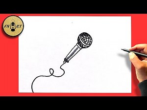 How to draw a microphone easy step by step