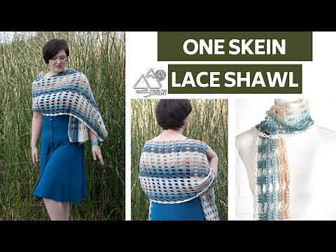 HOW to CROCHET an EASY SHAWL - A Beautiful One skein Lace Shawl by Winding Road Crochet