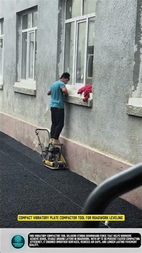 Compact vibratory plate compactor tool for roadwork leveling #tool