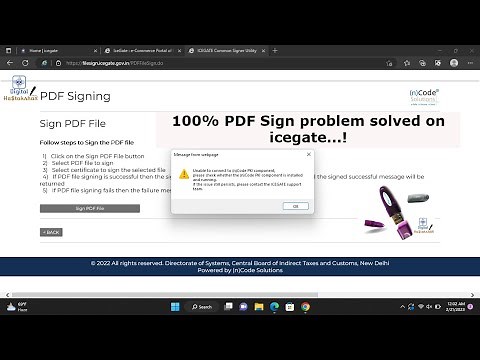 How to Sign PDF with Digital Signature on ICE-Gate ||(9582323934)|| No PKI applet java Error Solved!