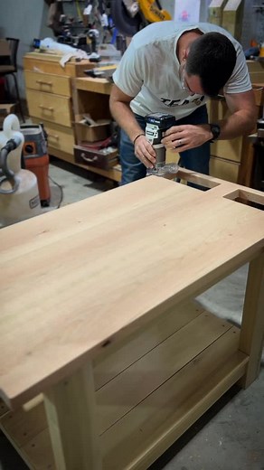 2.3K views · 24 reactions | An eighth should do it! Love the cordless palm router for quick router work. Been using this Hart router for years now and it’s performed great. I leave the 1/8” roundover in it most of the time, as it’s my most used bit. The cherry top is coming along nicely! @harttoolsusa @safestyle_usa #table #grill #diy #woodworking #ncmaker #maker #raleighnc #project | hansonmadewoodworking | Facebook