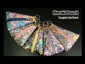 DIY Triangular Coin Pouch / Key Fob Zipper Pouch Pattern / Meraki Pouch