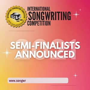 ISC is excited to announce its official 2021 Semi-Finalists. ISC received over 21,000 entries, and the Semi-Finalists make up only 11% of all entries, so this is a remarkable achievement! Finalists will be selected from this group of Semi-Finalists and will be announced by the end of March. Congratulations to all of our 2021 Semi-Finalists! Please note: entries for ISC 2022 are now open at the Early Bird discounted rate of $25 per entry, so enter your songs early to save on entry fees. https://s