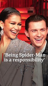 "There are kids out there that look up to Spider-Man… I have a responsibility to be a role model.” The stars of the latest Spider-Man film, Tom Holland and Zendaya, spoke about playing such iconic characters and learning to cope with fame. https://bbc.in/3pP8jAG | BBC News