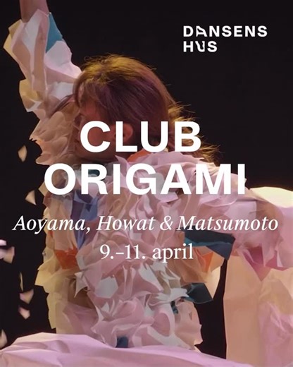 Dansens Hus on Instagram: "Club Origami - for barn fra 0 - 6 år 9.-11. april Hva kan vi kan lage av et enkelt kvadratisk ark? Mens du jobber med papiret ser du hvordan fantasien begynner å danse … Dykk ned i Club Origamis magiske verden, en oppslukende og interaktivt danseforestilling. Hele familien inviteres til å skape, fantasere og utforske nye måter å tenke, leke og bevege seg på. Dans, mote og levende musikk møter origamiens magi og tar oss med på et levende og inspirerende eventyr i et lan