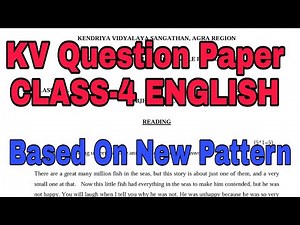 Sample Question Paper For KV Students/ Class-4 ENGLISH / Annual Exam / Kendriya Vidyalaya