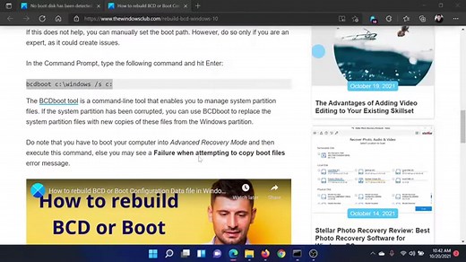 No boot disk has been detected or the disk has failed