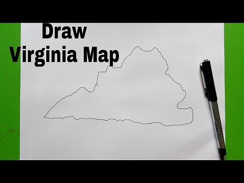 Learn how to draw map of Virginia (USA)