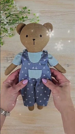 Teddy Bear Sewing Pattern 🧸 DIY Plush Toy + Outfit Tutorial #sewingpattern #sewingideas
