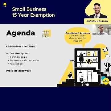 Small Business CGT Concessions: 15 Year Exemption