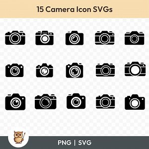 Camera Icon SVG Bundle, Camera Clipart, 15 Camera Cut Files for Cricut, PNG and SVG, Vector Image Cut Files, Printable - Etsy