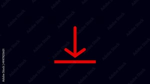 Downloading icon, loading and processing animation. Animated icon of the download symbol. Stock Video