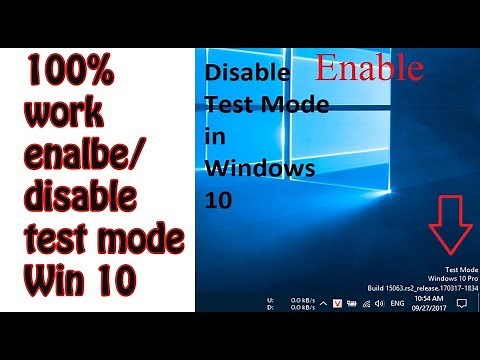 how to enable or disable test mode on window 10