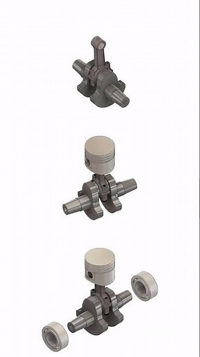 PISTON CRANK SHAFT & CONNECTING ROD 3D MODELING | ASSEMBLY | ANIMATION | TUTORIAL TEASER