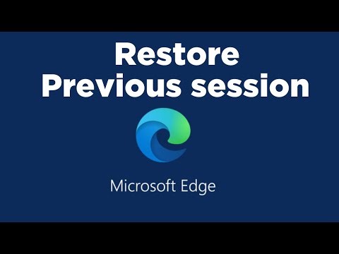 Microsoft Edge restore previous session | How to restore Microsoft edge tabs after restart
