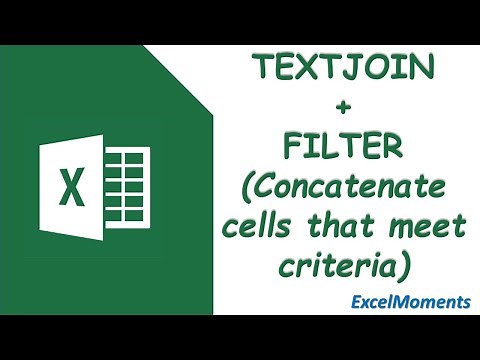TEXTJOIN and FILTER functions to concatenate cells that meet certain criteria