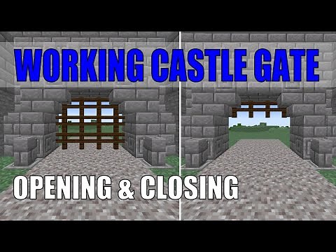 Minecraft Medieval Castle Gate Tutorial | Easy Redstone Working Castle Door