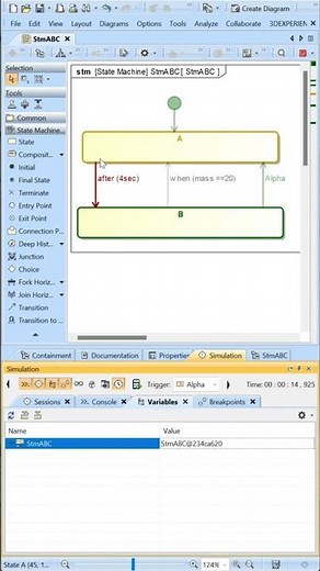 Transition Trigger Time Event After() | SysML State Machine Diagram