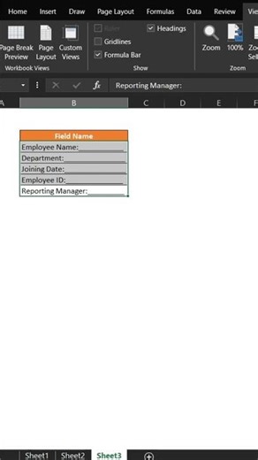 how to create form/signature line in Excel 🧑‍💻 #excel #exceltips