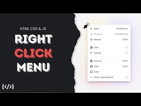 Create a Context Menu / Right Click Menu using HTML CSS and JS