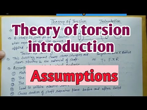 Theory of torsion (introduction) | assumptions | lecture 01 | Engineering Mechanics | Sumit Dwivedi|