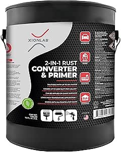 Xion Lab 2-in-1 Rust Converter & Metal Primer - Concentrate Covers Up to 4X More - Industrial Grade Water Based - UV Resistant Rust Reformer & Inhibitor - No Top Coat Needed - Works On Damp Surfaces