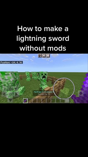 Crafting a Lightning Sword in Minecraft using Command Blocks