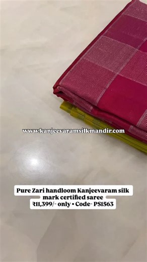 Kanjeevaram Silk Mandir | Kalajyoti Silks on Instagram: "Launching an amazing design in Pure Zari handloom Kanchipuram Silk mark certified Saree✨ Look how superb it looks when draped. Best colour combos available #silk #sareedraping #saree #reels #trendingreels order sareedraping sareefashion fashion ınstagood instagram bestsaree chennai hyderabad telangana mumbai mangalorediaries❤"