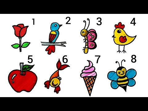 How to Draw Pictures using Numbers 1 to 10 | Easy Drawing from numbers step by step