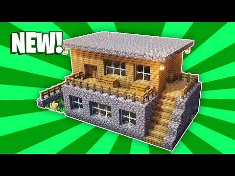 Minecraft House Tutorial : (#14) Large Wooden Survival House (How to Build)