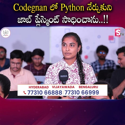 💬 DM us now to get started! 👉 https://wa.me/919966188862?text=EnquiryFB 🚀 Launch Your IT Career with Codegnan! 🚀 Join India’s Leading IT Training Institute and master Python, Java Full Stack, Software Testing, Data Science, and more! ✅ 4,000 Successful Placements ✅ Expert-Led Training & Hands-on Projects ✅ Flexible Learning Modes ✅ 100% Placement Assistance 📍 Locations & Contact: 📌 Vijayawada , Bengaluru , Hyderabad 917731066888 , 917731066999 🌐 Visit: codegnan.com 📩 Enroll Today & Secur
