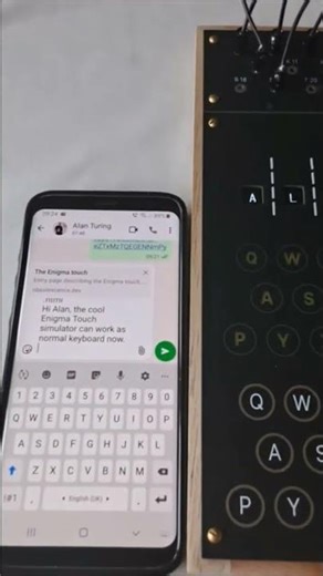 Enigma Touch cipher machine simulator as keyboard.