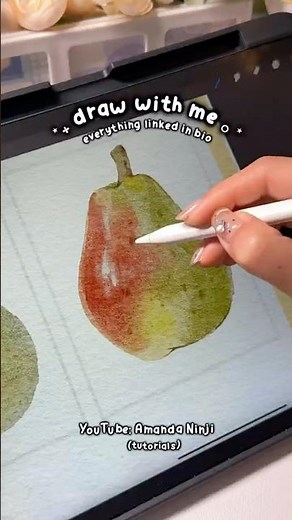 Procreate Fruit Illustration Tutorial 🍐 | How to Draw and Color a Pear #procreateart #digitalart