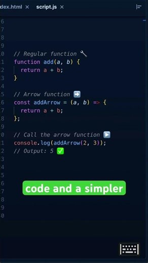 Arrow Functions in JavaScript #JavaScript #CodingForBeginners #LearnToCode #WebDev #CodeShorts
