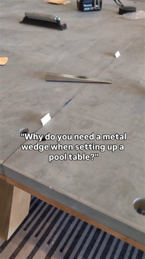 Table Fitters | Pool Table Setup, Move & Repair in Idaho on Instagram: "Most people only see the wood shims during a pool table install… but the real hero is this little metal wedge right here. Here’s why: Wood shims can level a table perfectly, but getting them under the slate without chipping, cracking, or forcing it is the tricky part. Slate is heavy and fragile — one wrong move and you’re looking at damage that can’t be undone. So I use the metal wedge first. It slides in clean, lifts the sl