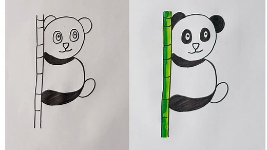 292K views · 4K reactions | How to draw a panda | Easy panda drawing for kids | Priyanka creative guru | Facebook