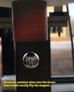 122K views · 2.2K reactions | We now know how rotating one magnet can make another levitate, a phenomenon that was initially completely baffling. You can make a magnet move away from another by aligning their like poles, but usually after a short time magnetic torque flips one of them and they end up sticking together. Here, rotation counters that magnetic torque, like how for a spinning top rotation counters the downward pull of gravity. | New Scientist | Facebook