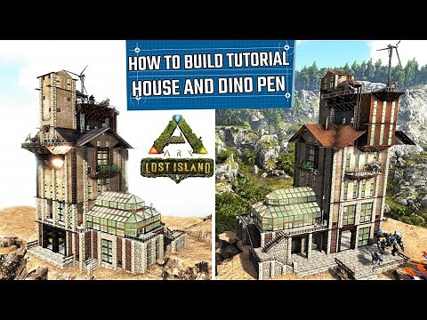 Ark - How to Build a Large House and Dino Pen - Mansion build (Great Base Location)
