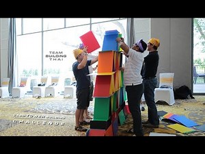 Card tower challenge team building activity game for corporate event in Thailand
